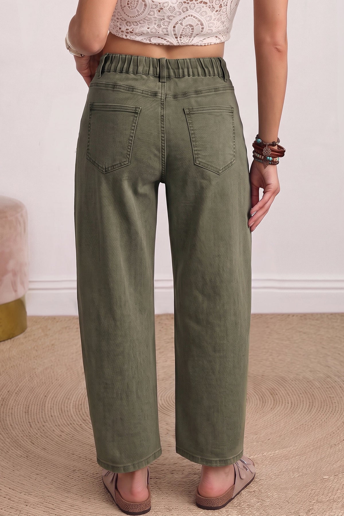 Clover ankle length barrel jeans