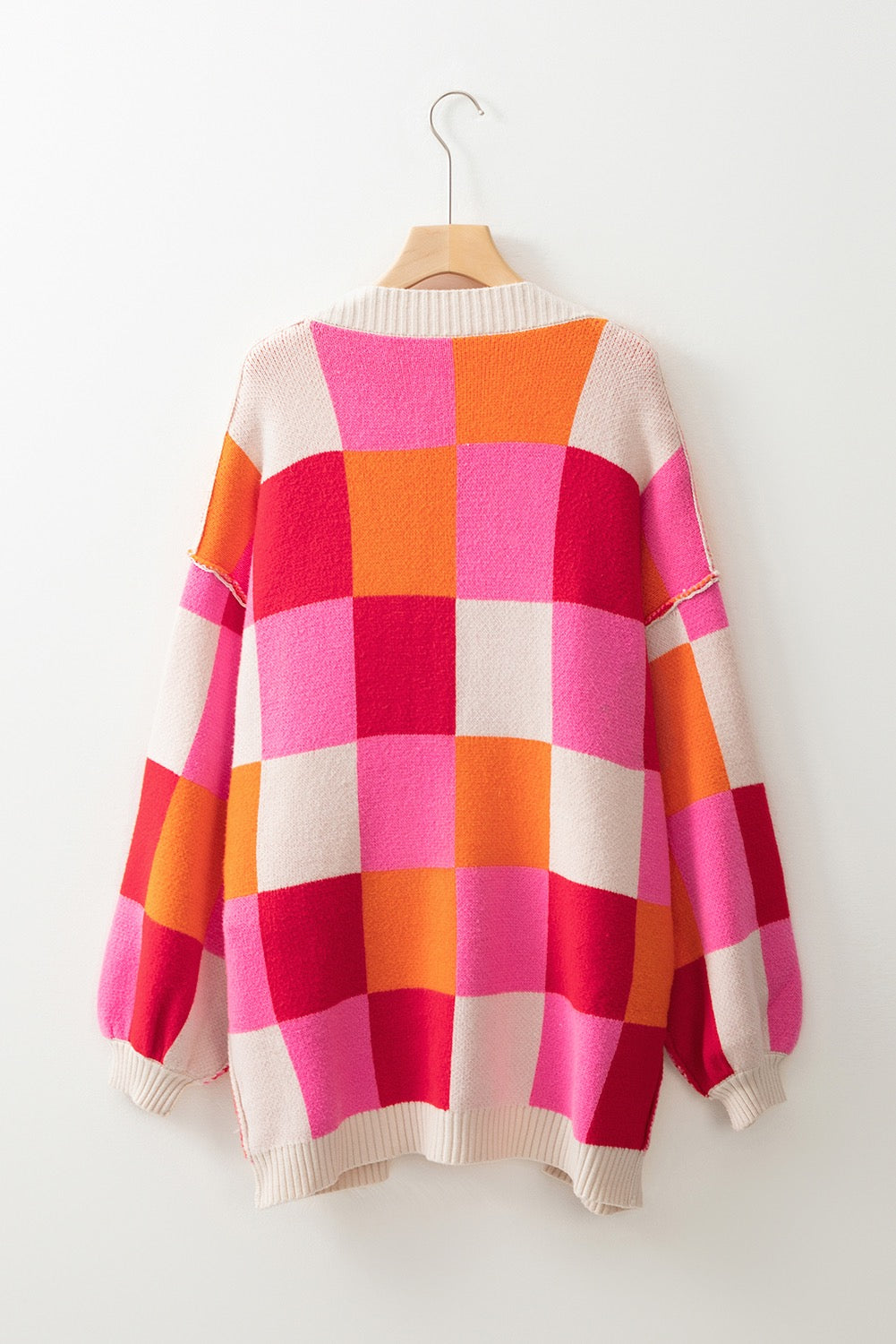Red light check cardigan