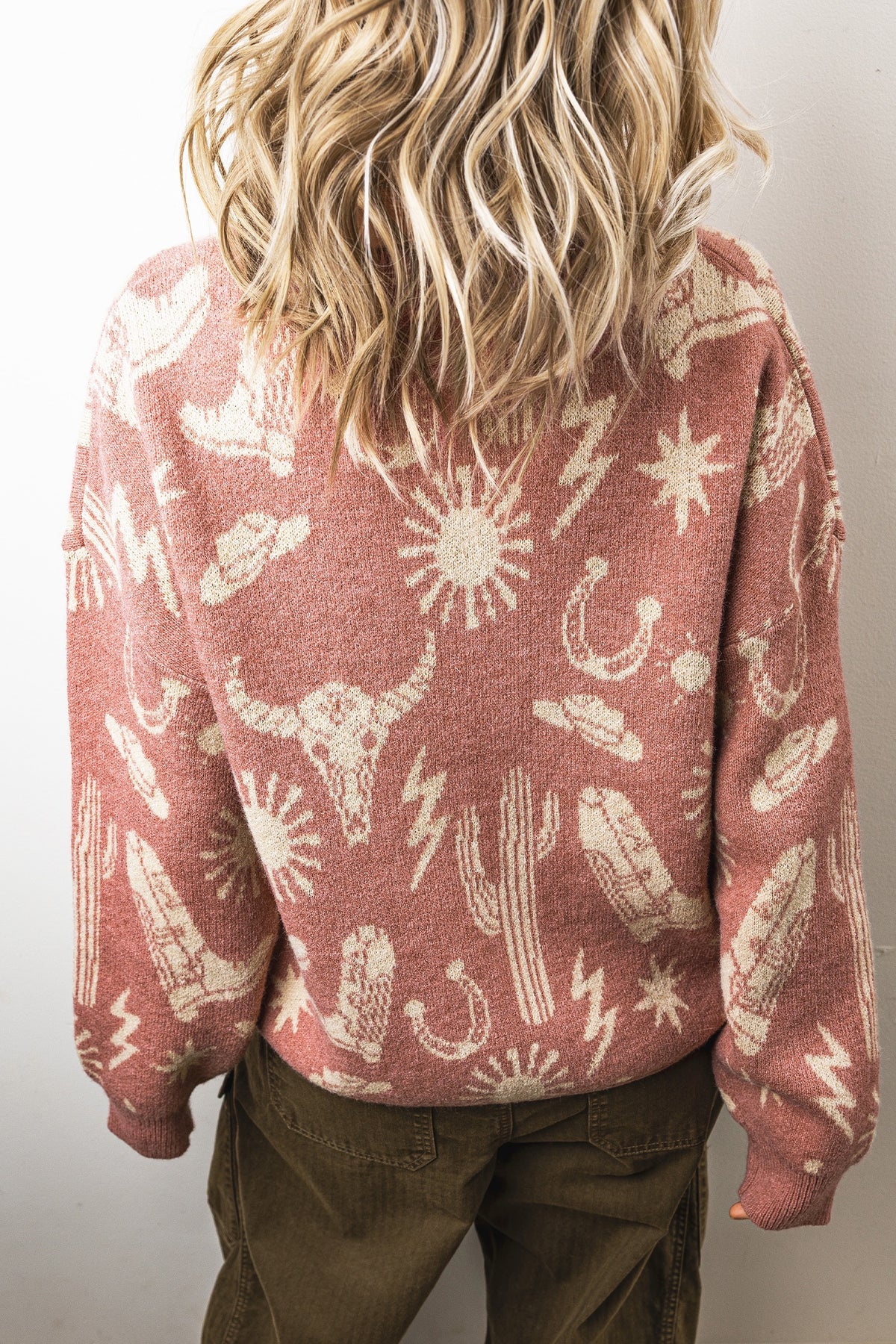Peach Western Sweater