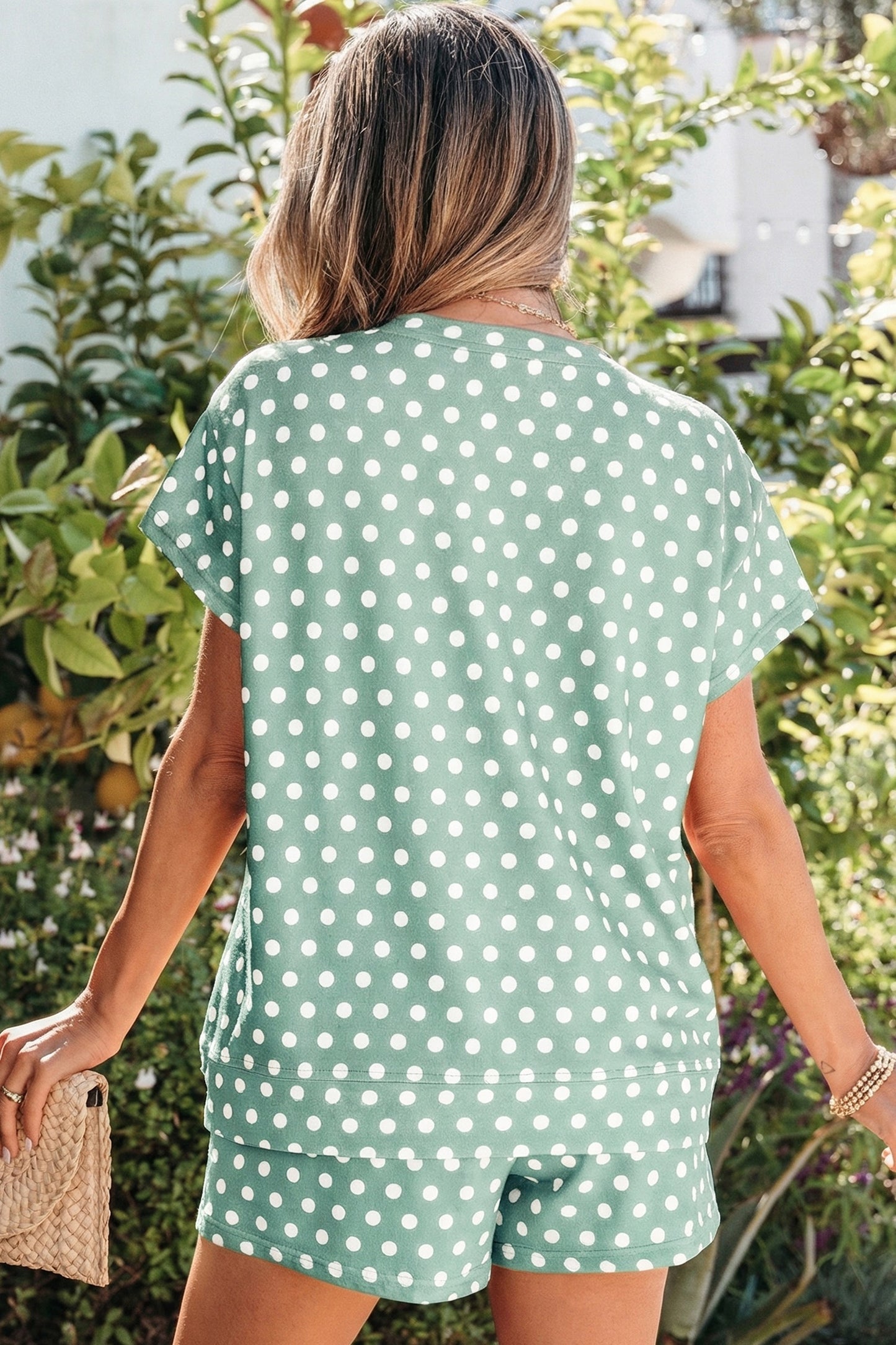 Green Polka Dot Set