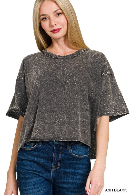 Acid Wash Boxy Crop