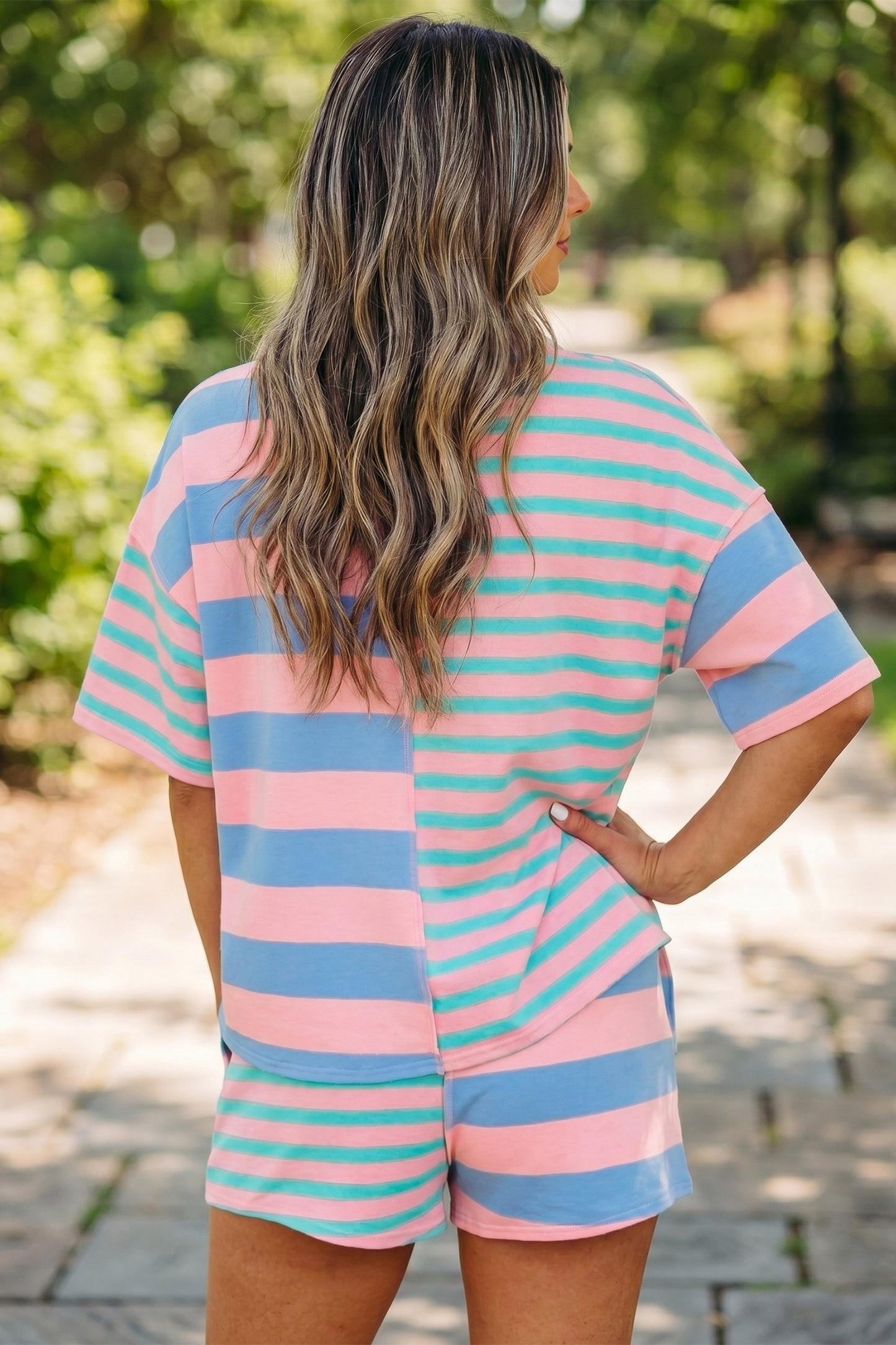 Pink Stripe mixed seam set