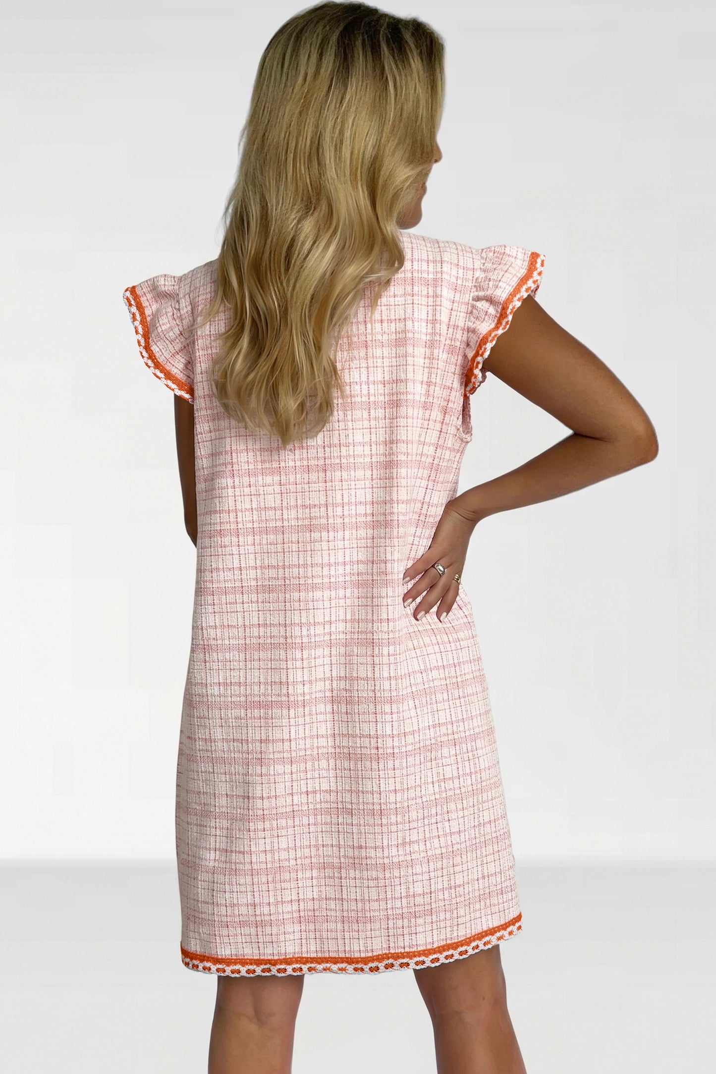 White Jacquard Contrast Dress