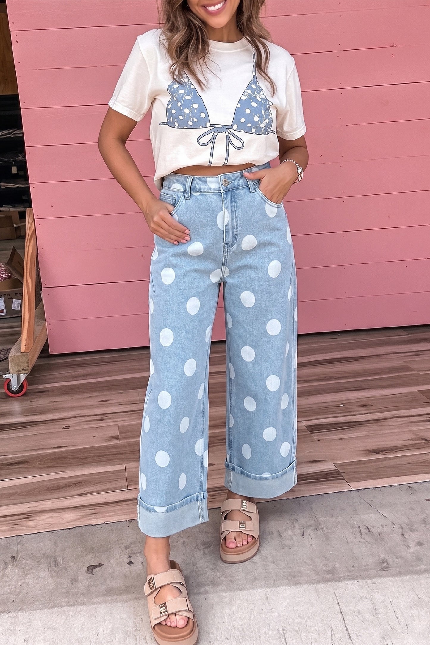 Sky blue ankle length jeans