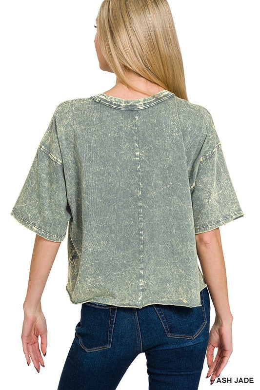 Acid Wash Boxy Crop