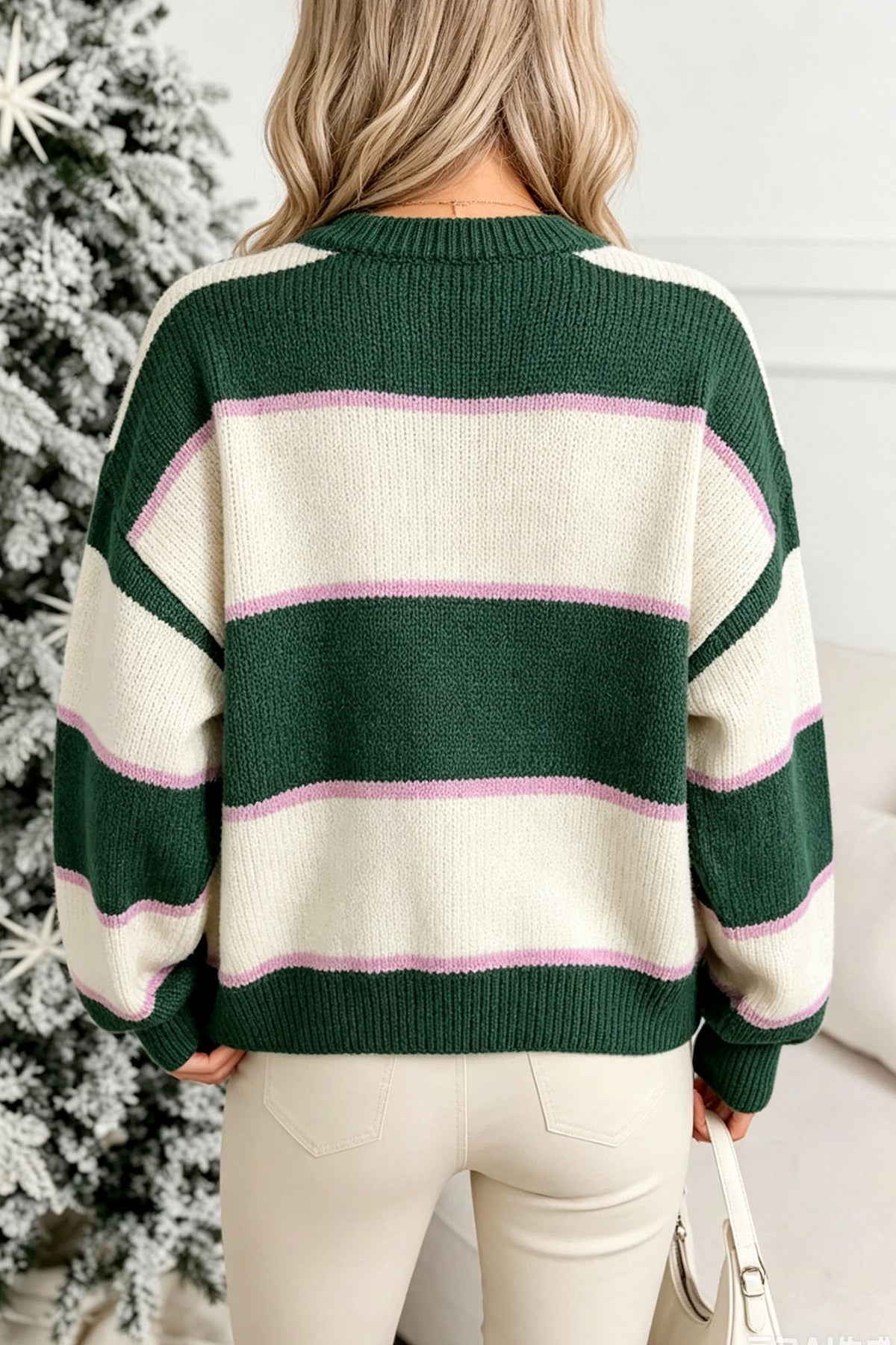 Green Drop Shoulder Sweeter