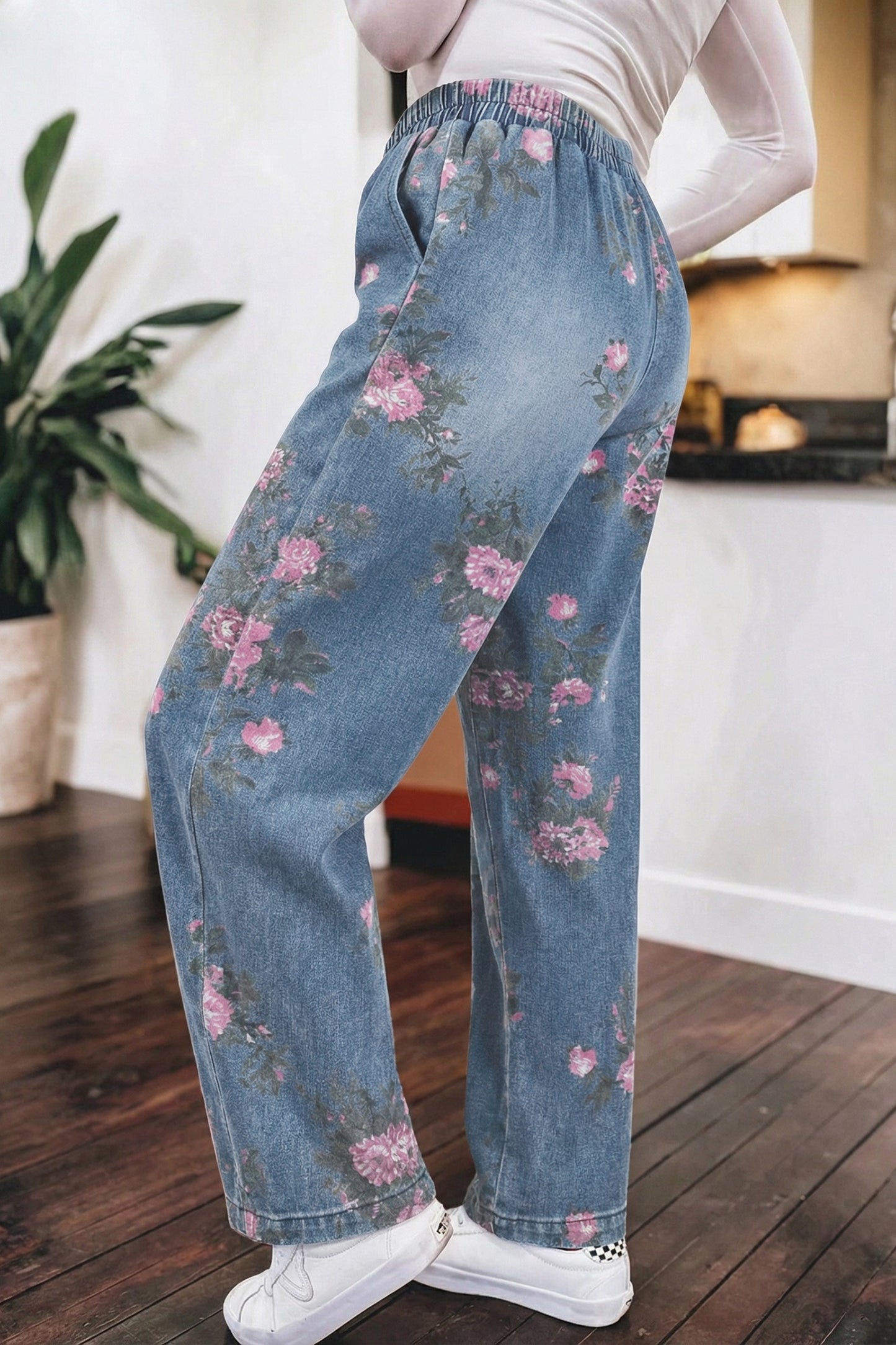 Beau Floral Pull On Jeans