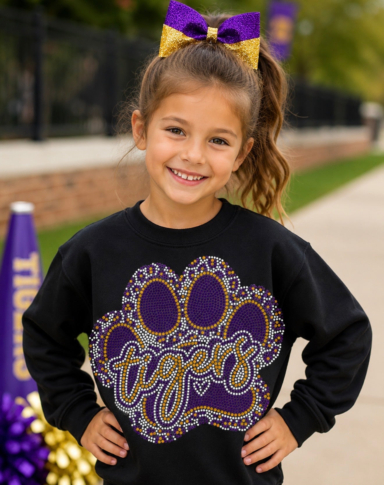 Tigers Paw Spangle Crewneck