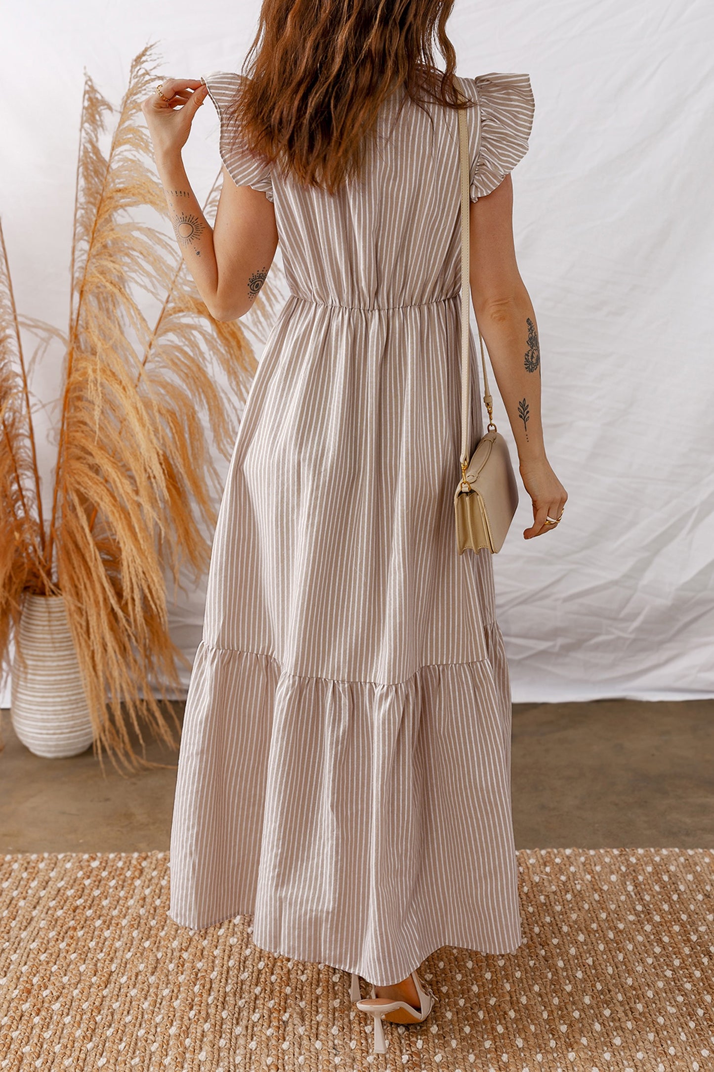 Khaki Flutter Maxi