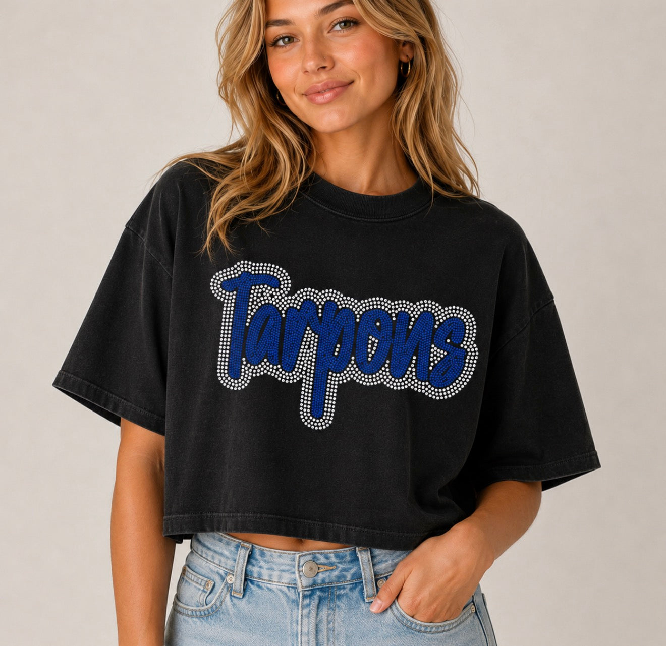 Cursive Mascot Spangle Boxy Tee