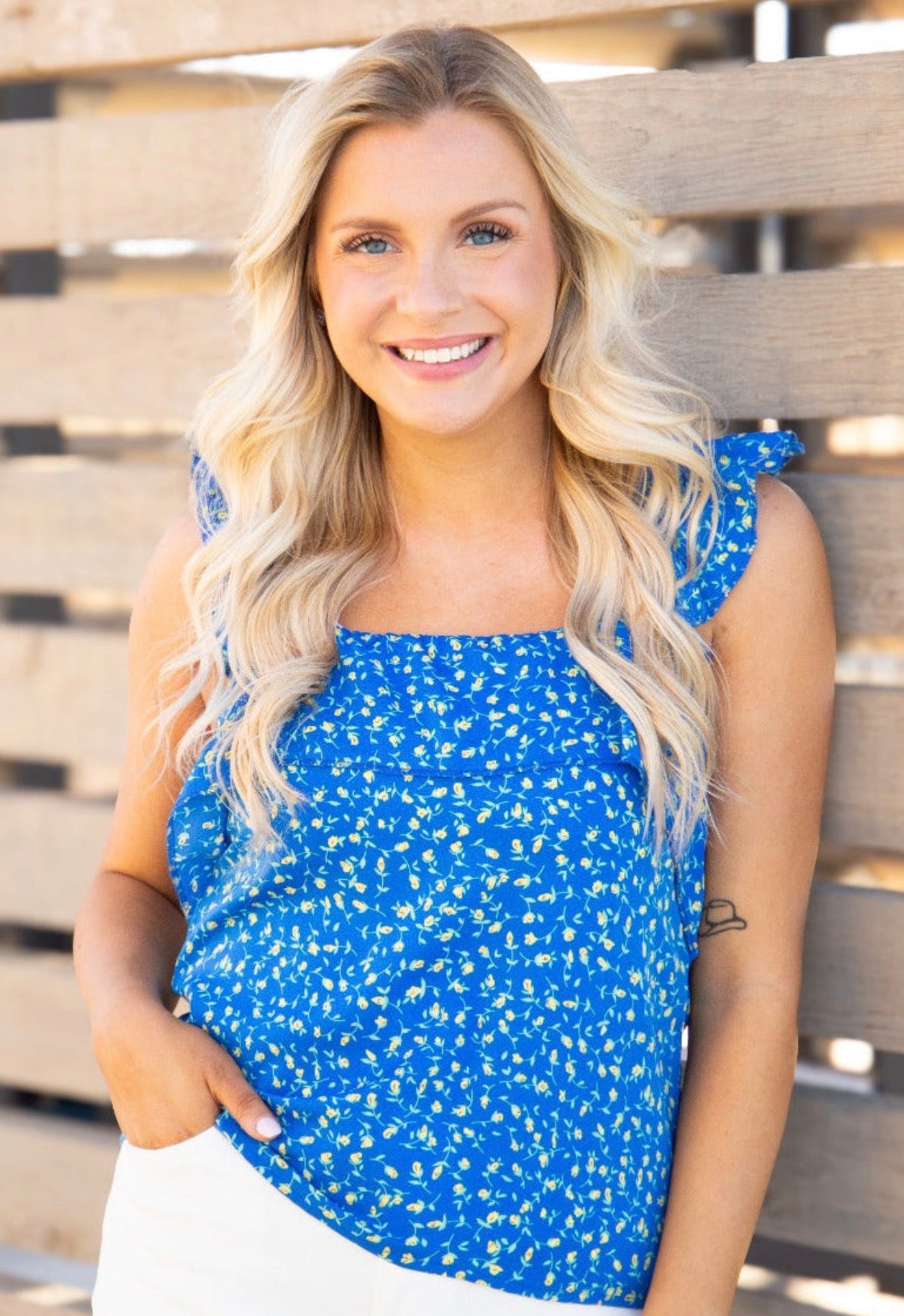 Blue Floral Top