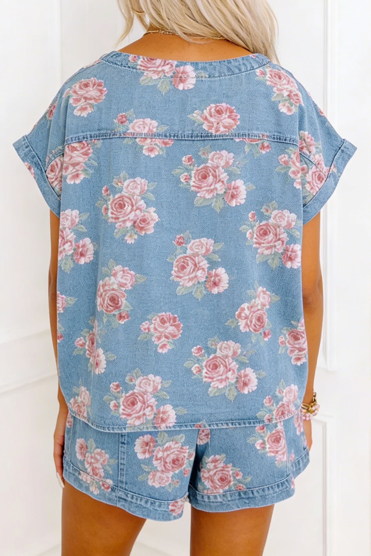Sky Blue Floral Set