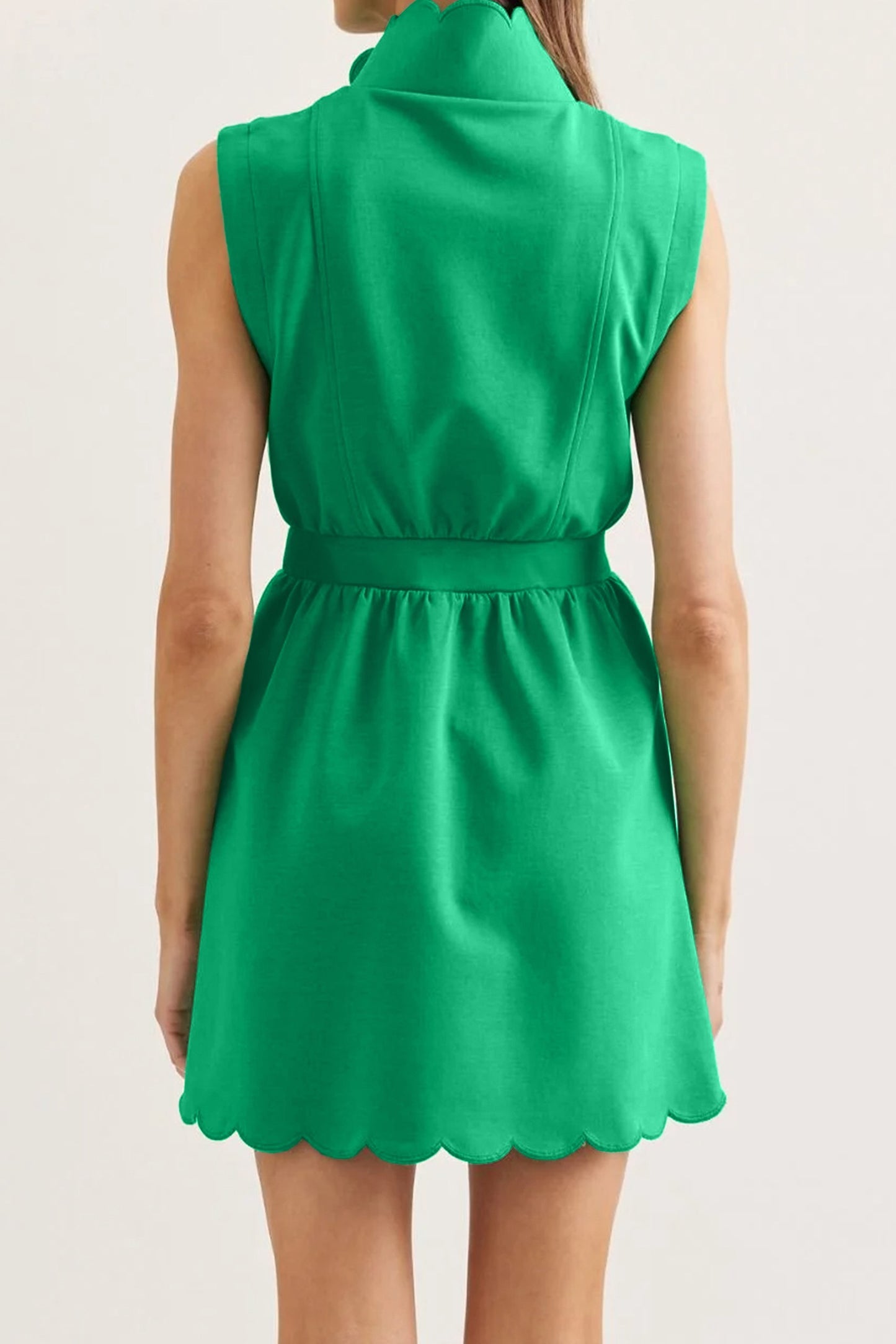 Bright Green Scalloped Dress