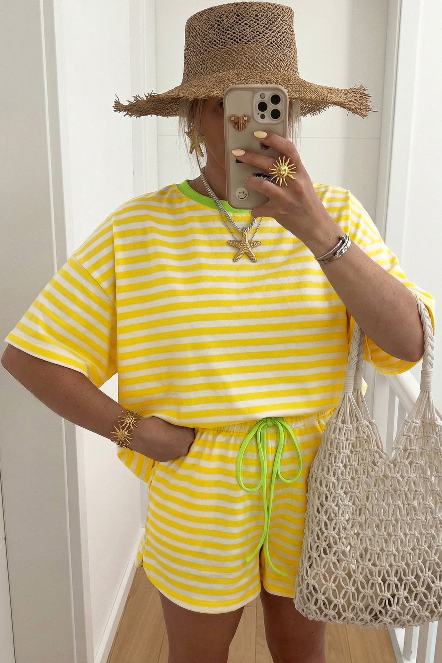 Yellow + Green Stripe Set