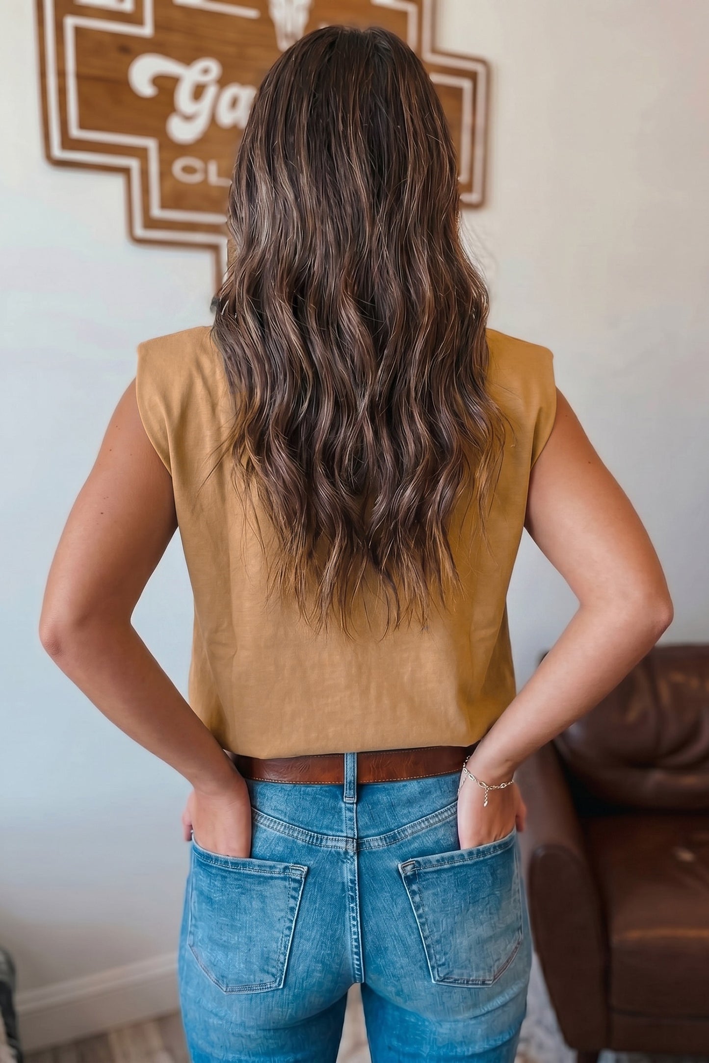 Camel western boots top