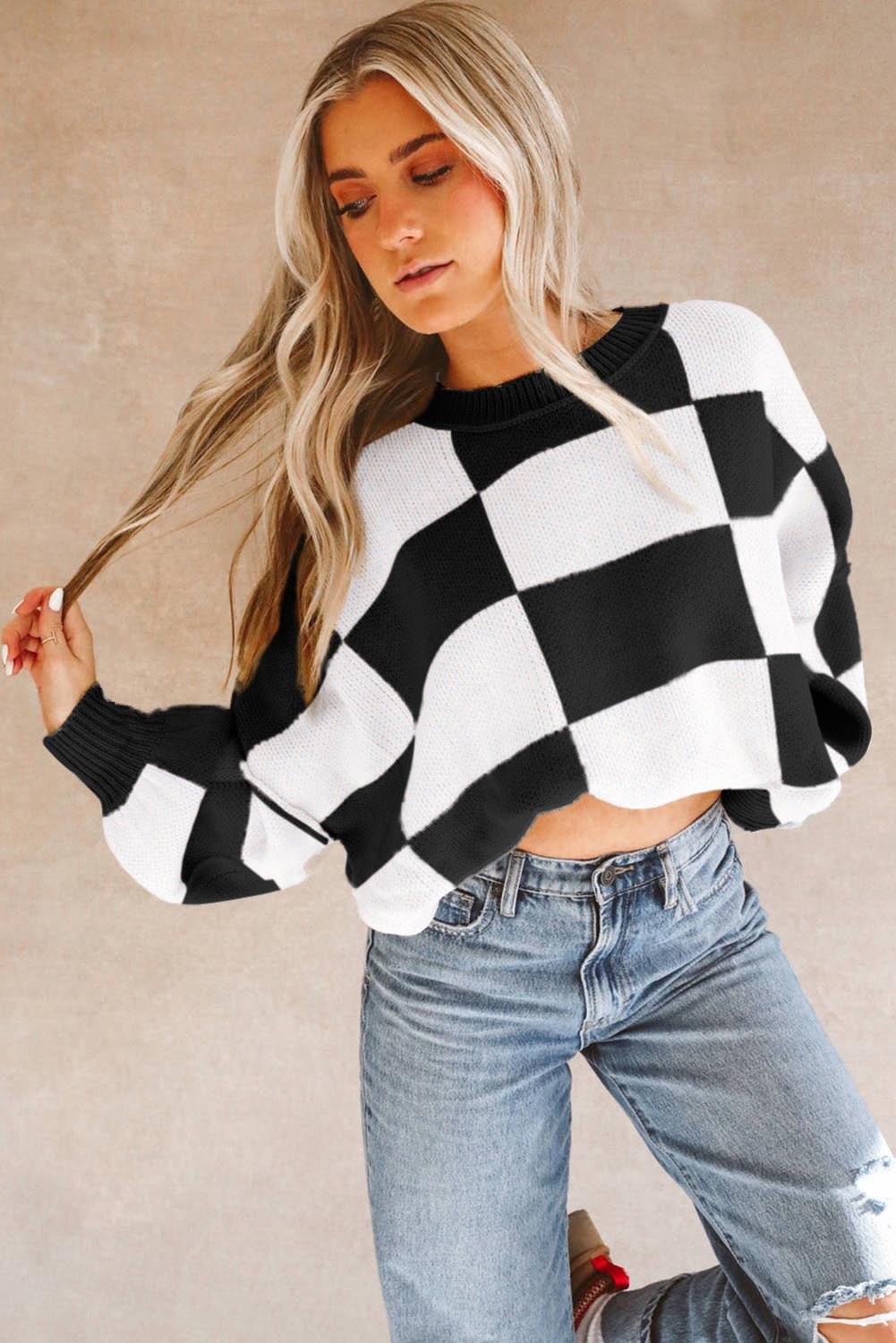 Black Check Sweater