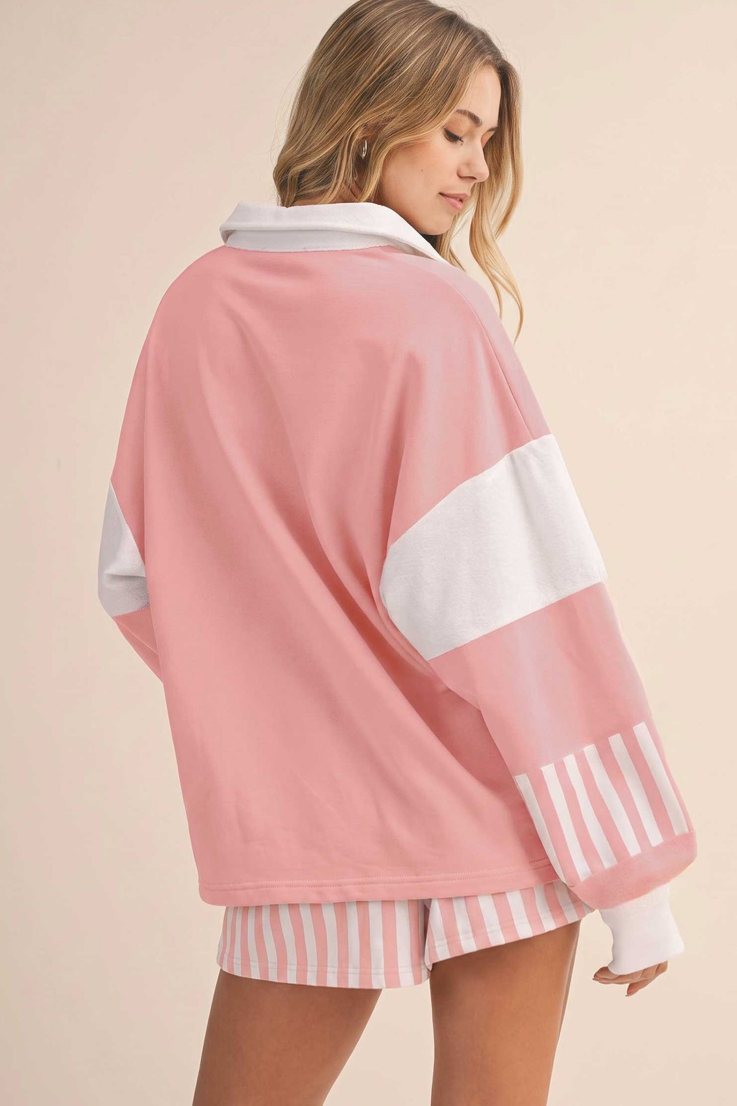 Pink Stripe Colorblock Set