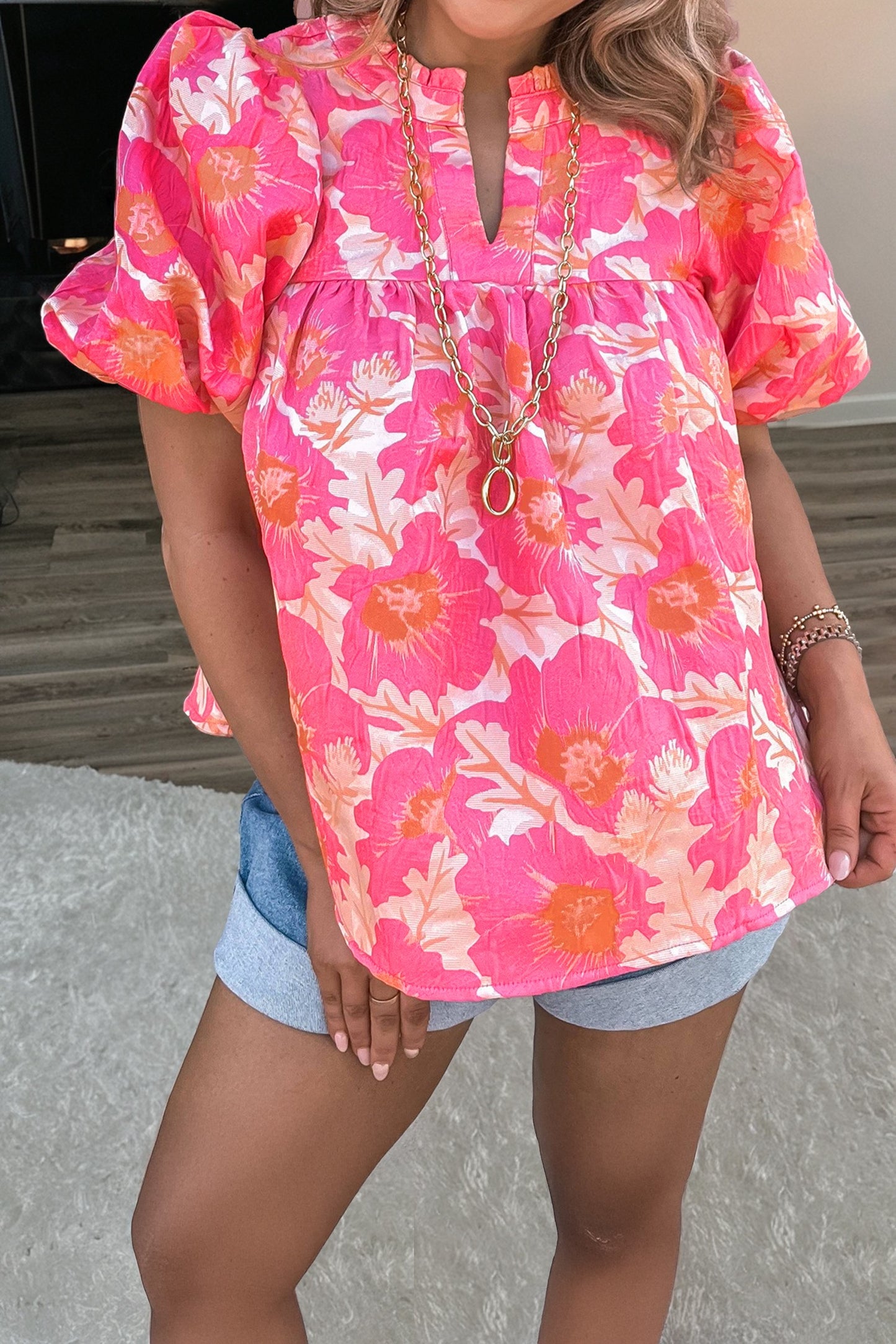 Bubble sleeve summer top