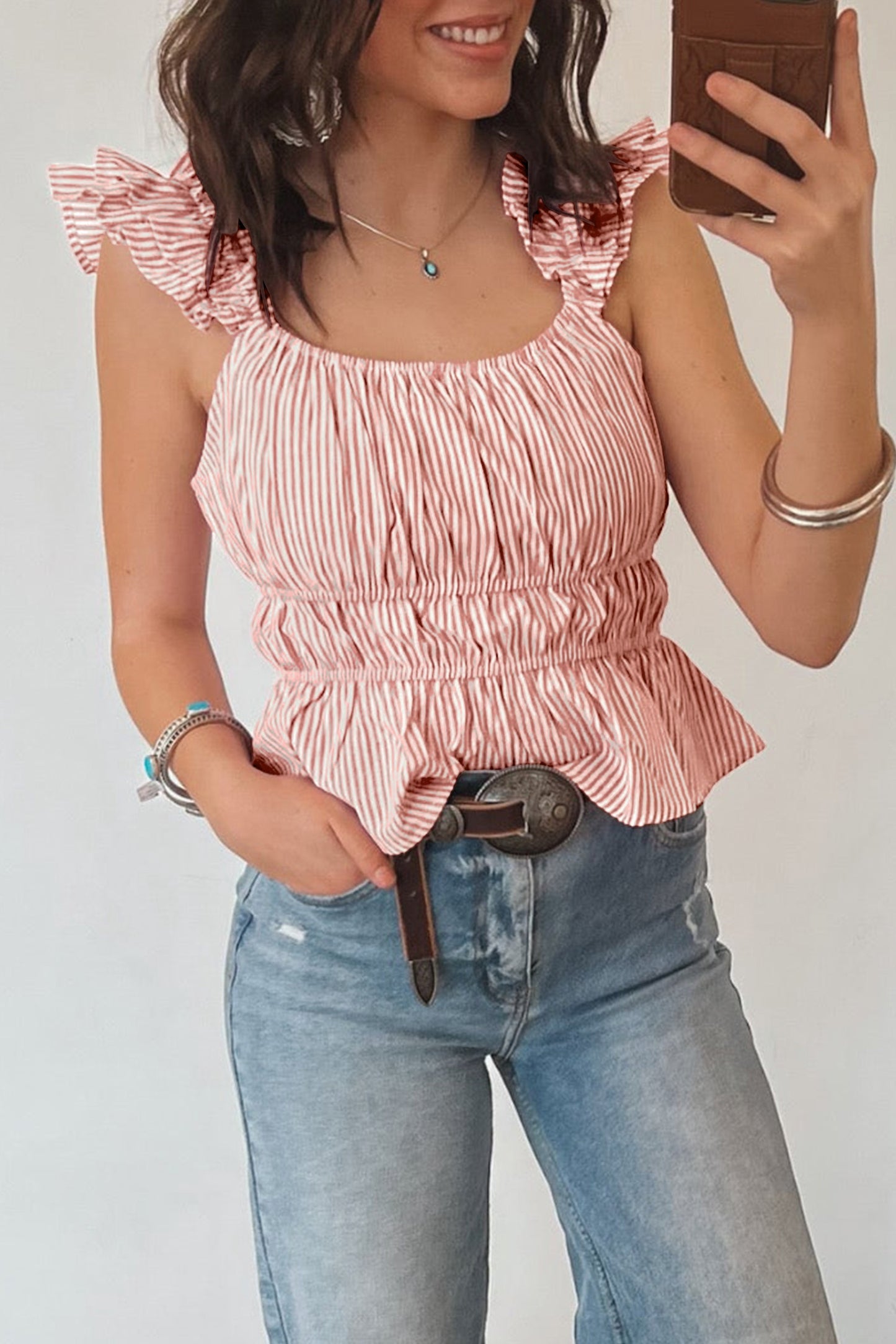Pink cinched top