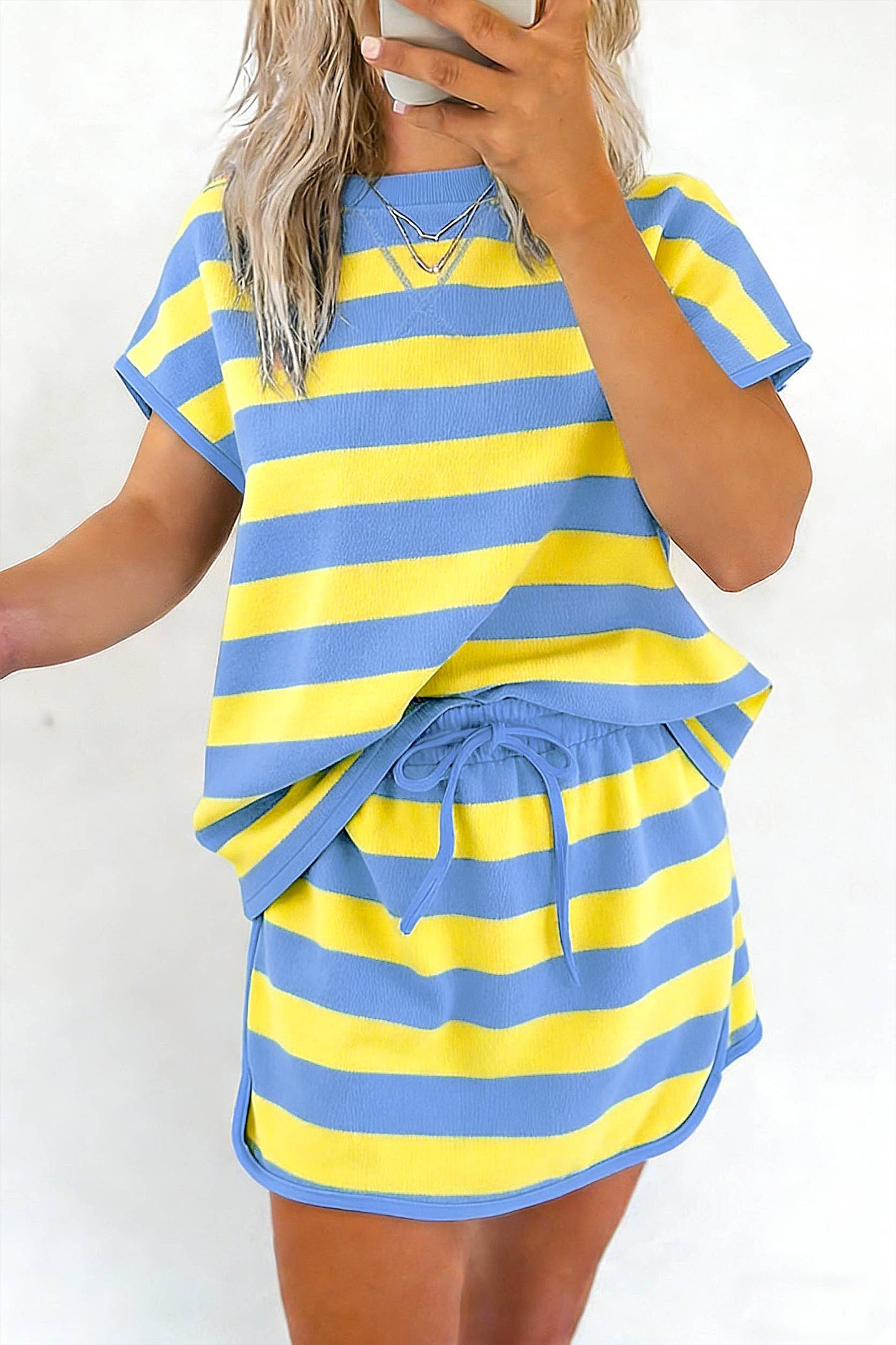 Blue and yellow Skort set