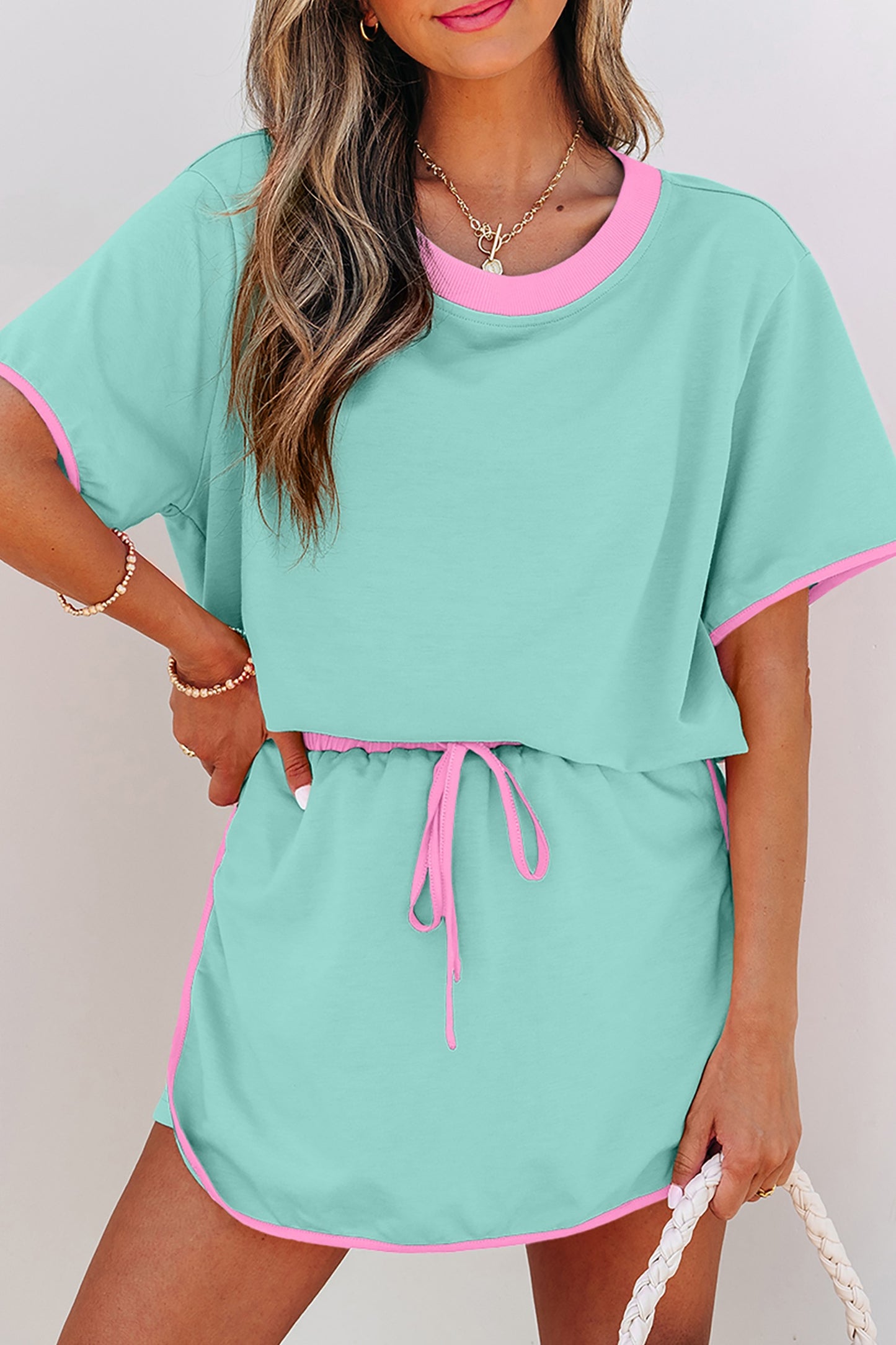 Color block Skort Set