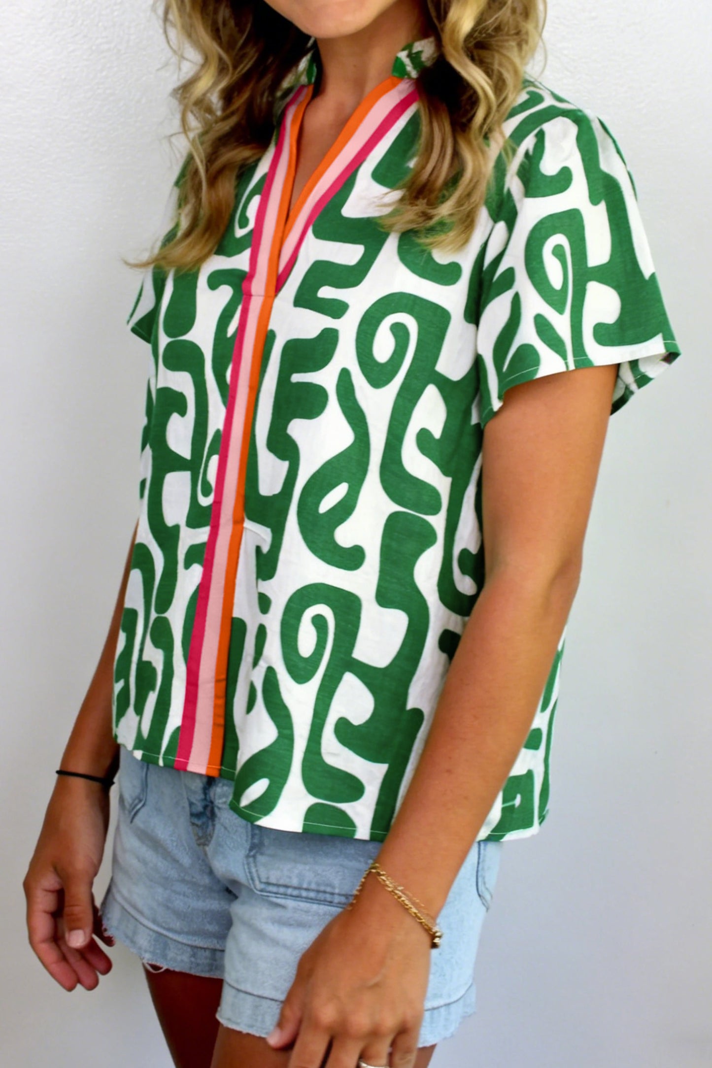 Green Abstract Top
