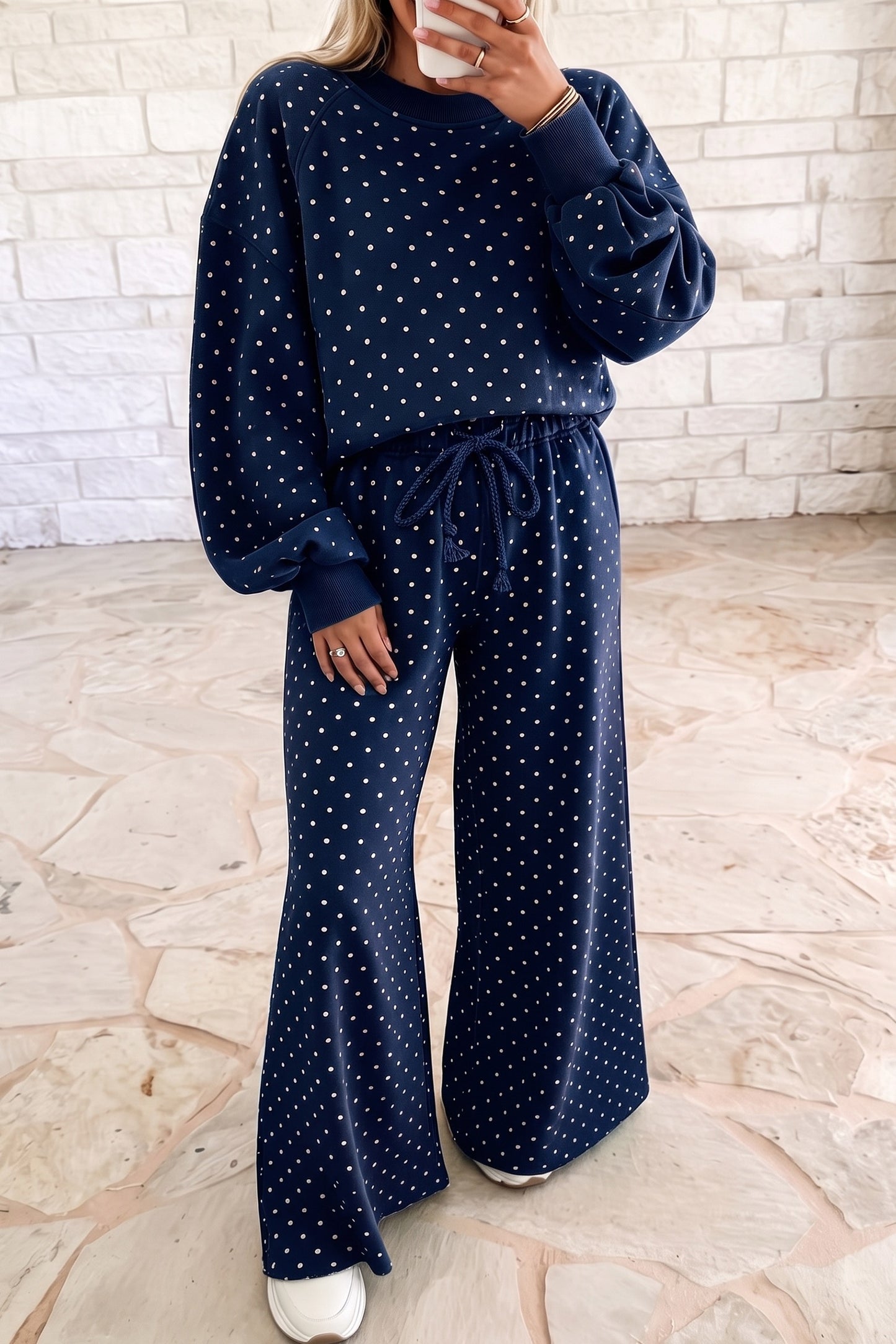 Navy Polka Dot Set