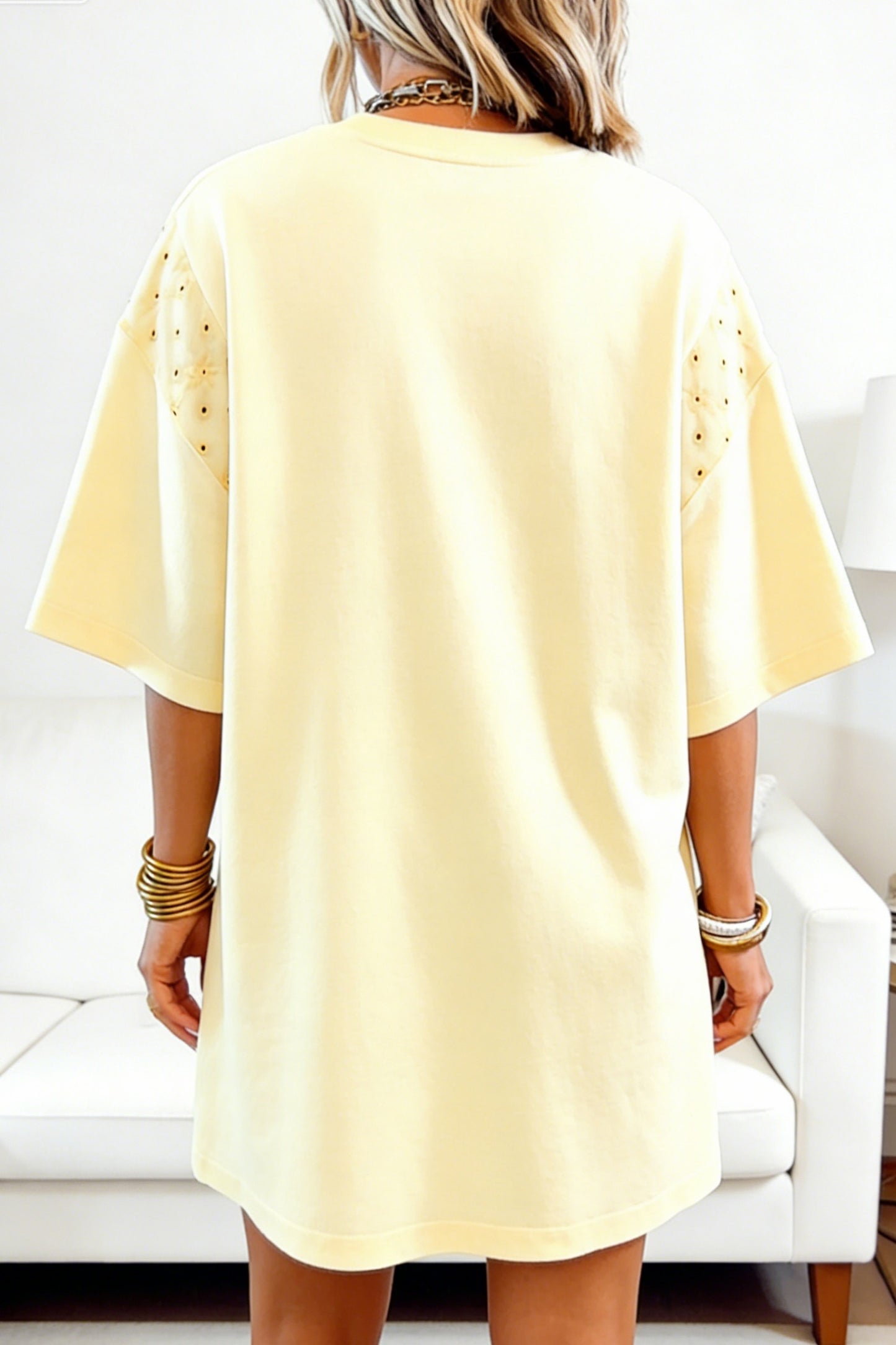 Yellow Lace Details Dress