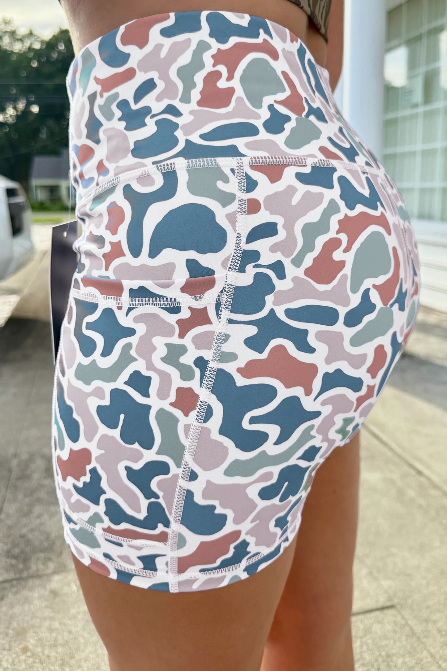 Blue Camo biker shorts