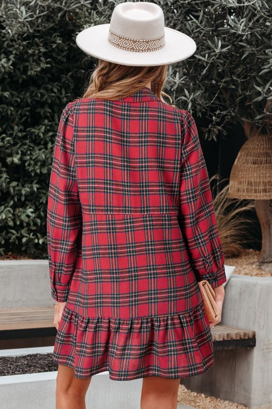 Cranberry Plaid Dress