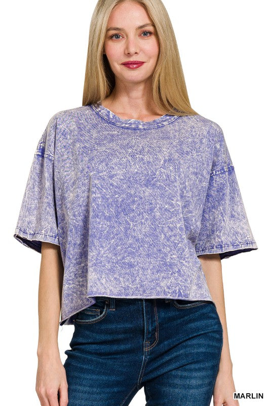 Acid Wash Boxy Crop