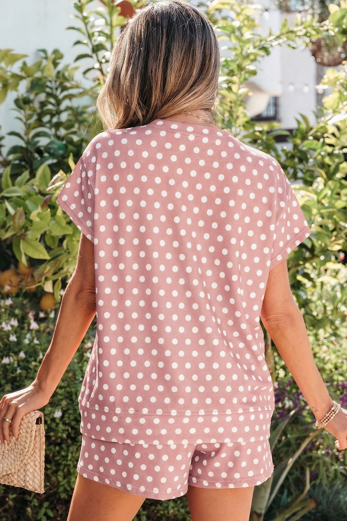 Mauve Pink Polka Dot Set