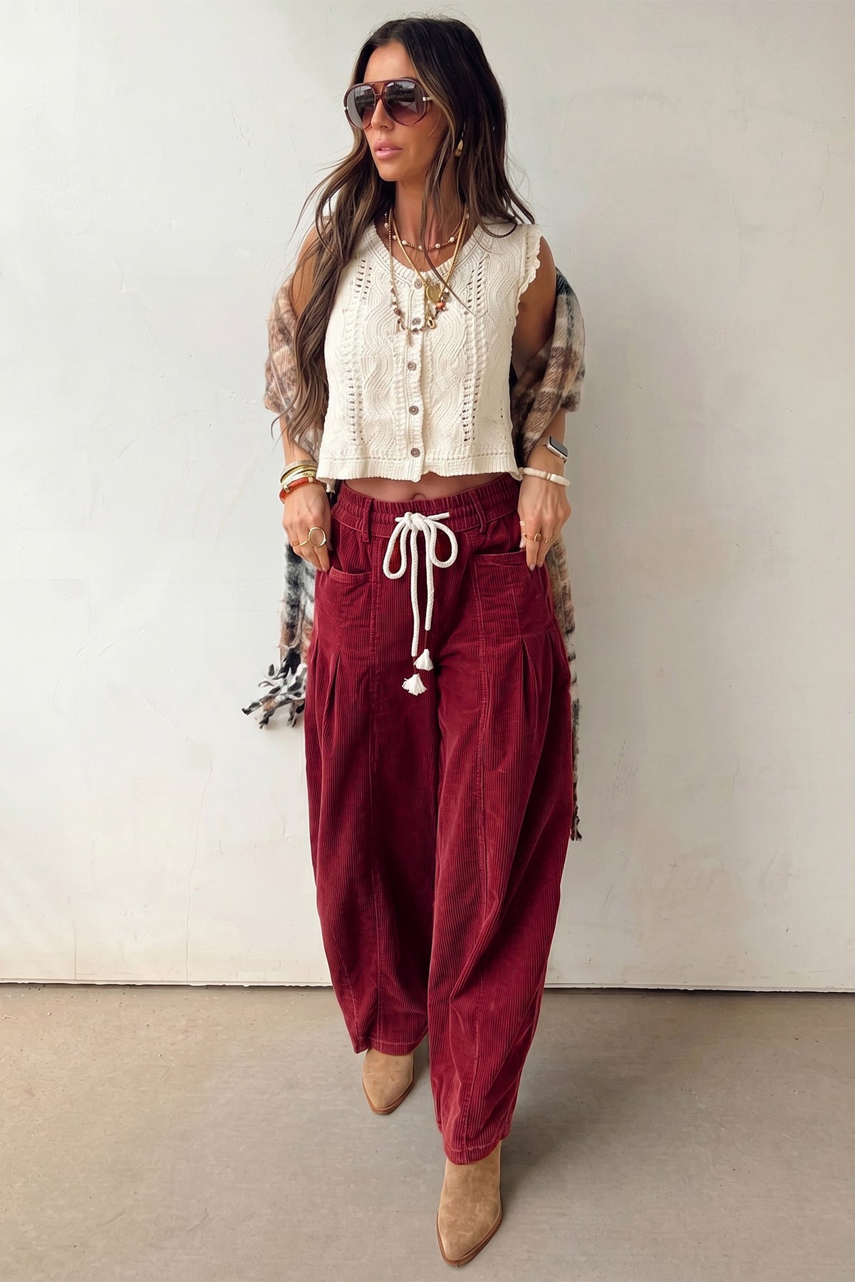 Corduroy casual pants