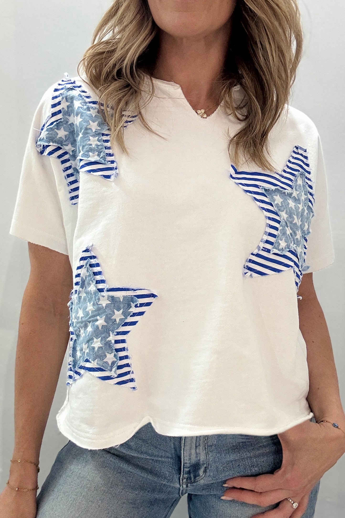 Patch work star tee