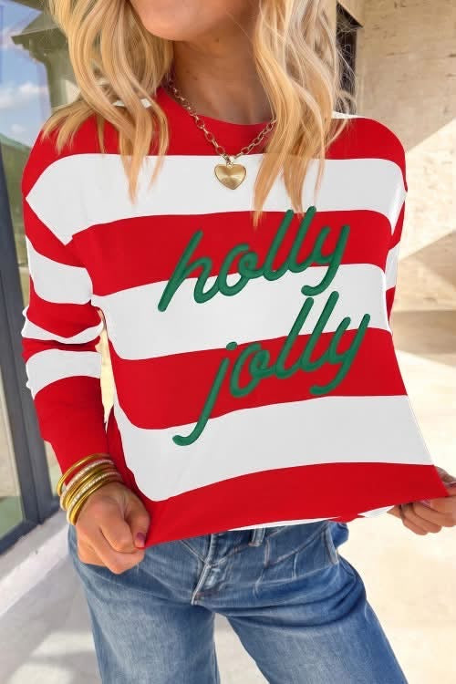 Holly Jolly embroidered sweatshirt