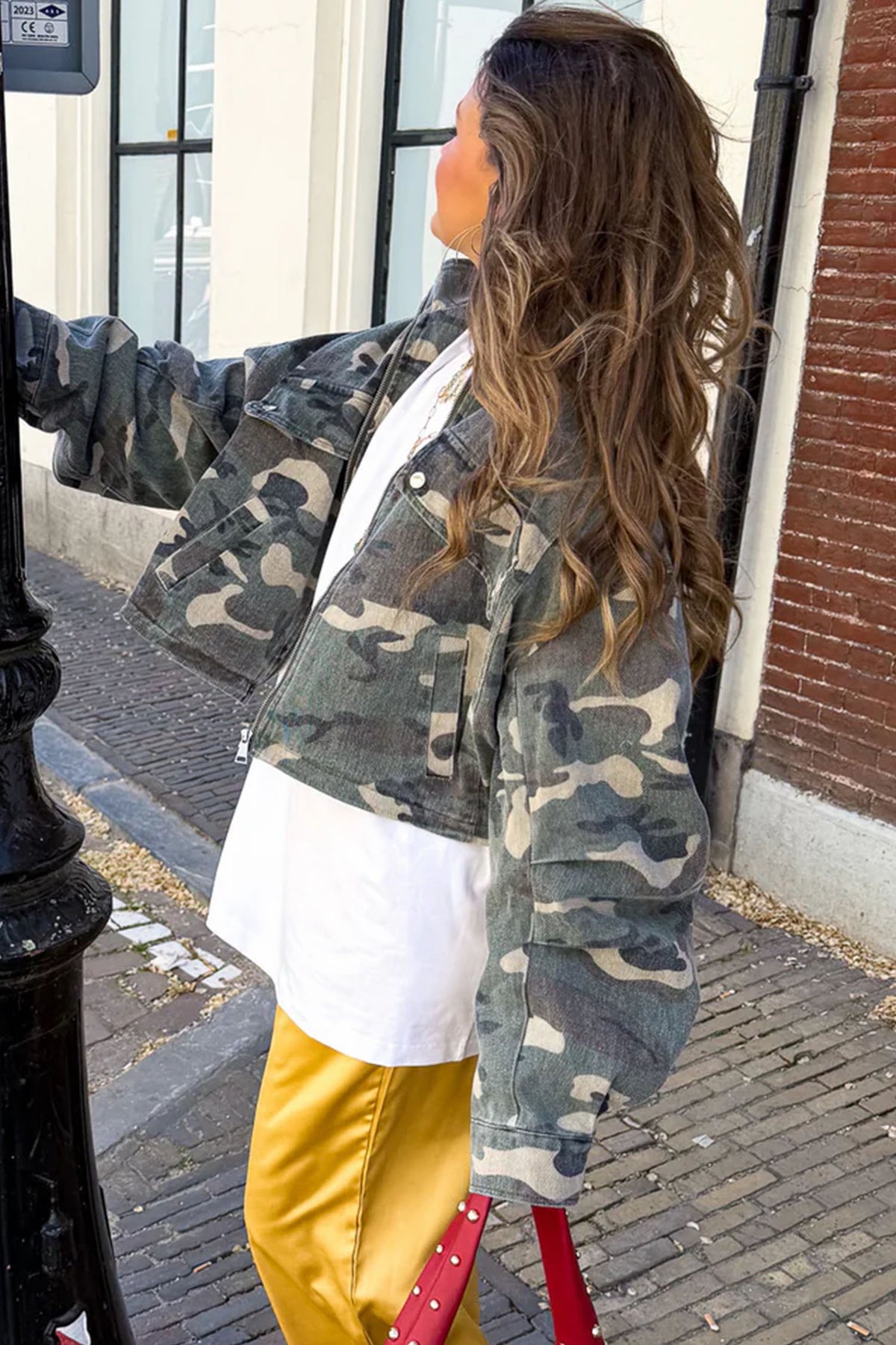 Camo Drop Denim Zip Jacket