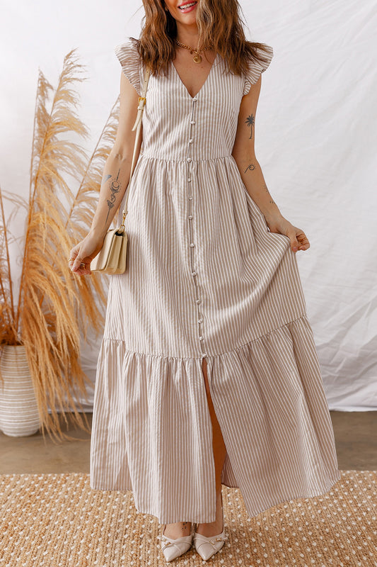Khaki Flutter Maxi