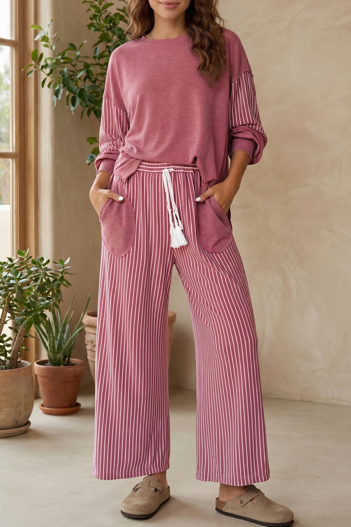Raw Seam Long Sleeve Set