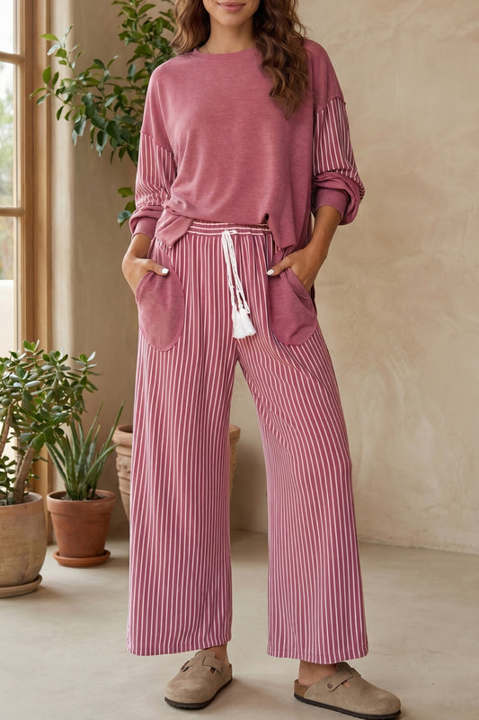 Raw Seam Long Sleeve Set