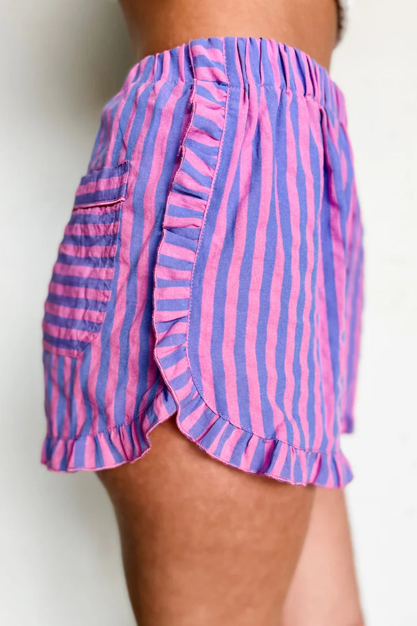 Rose ruffle trim shorts
