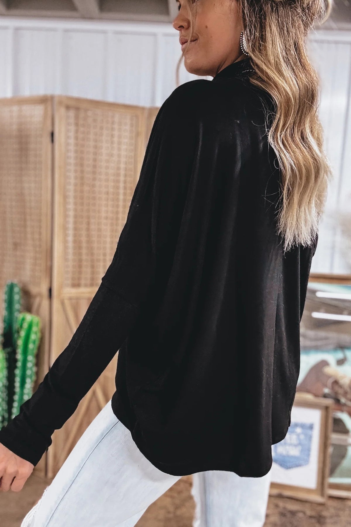 High neck loose Long Sleeve Top