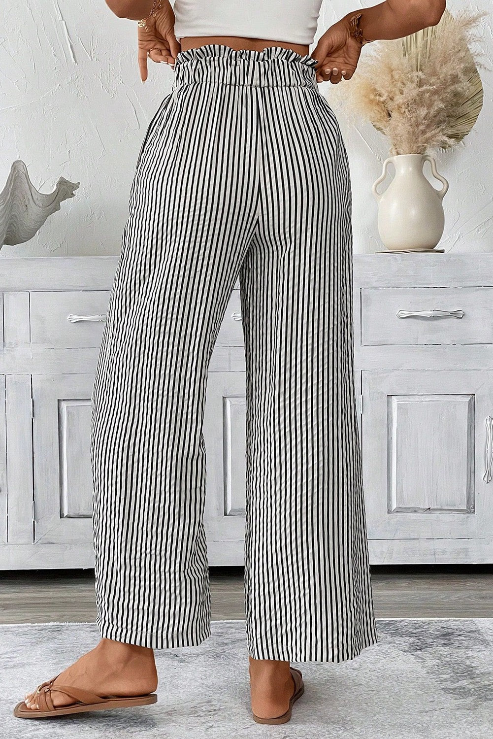Stripe casual pants