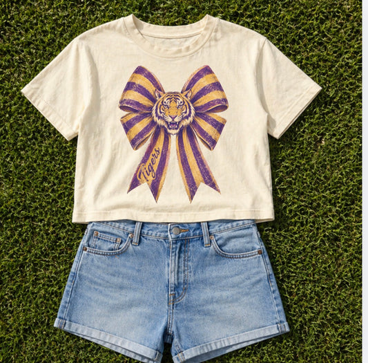 Tiger Bow Boxy Crop