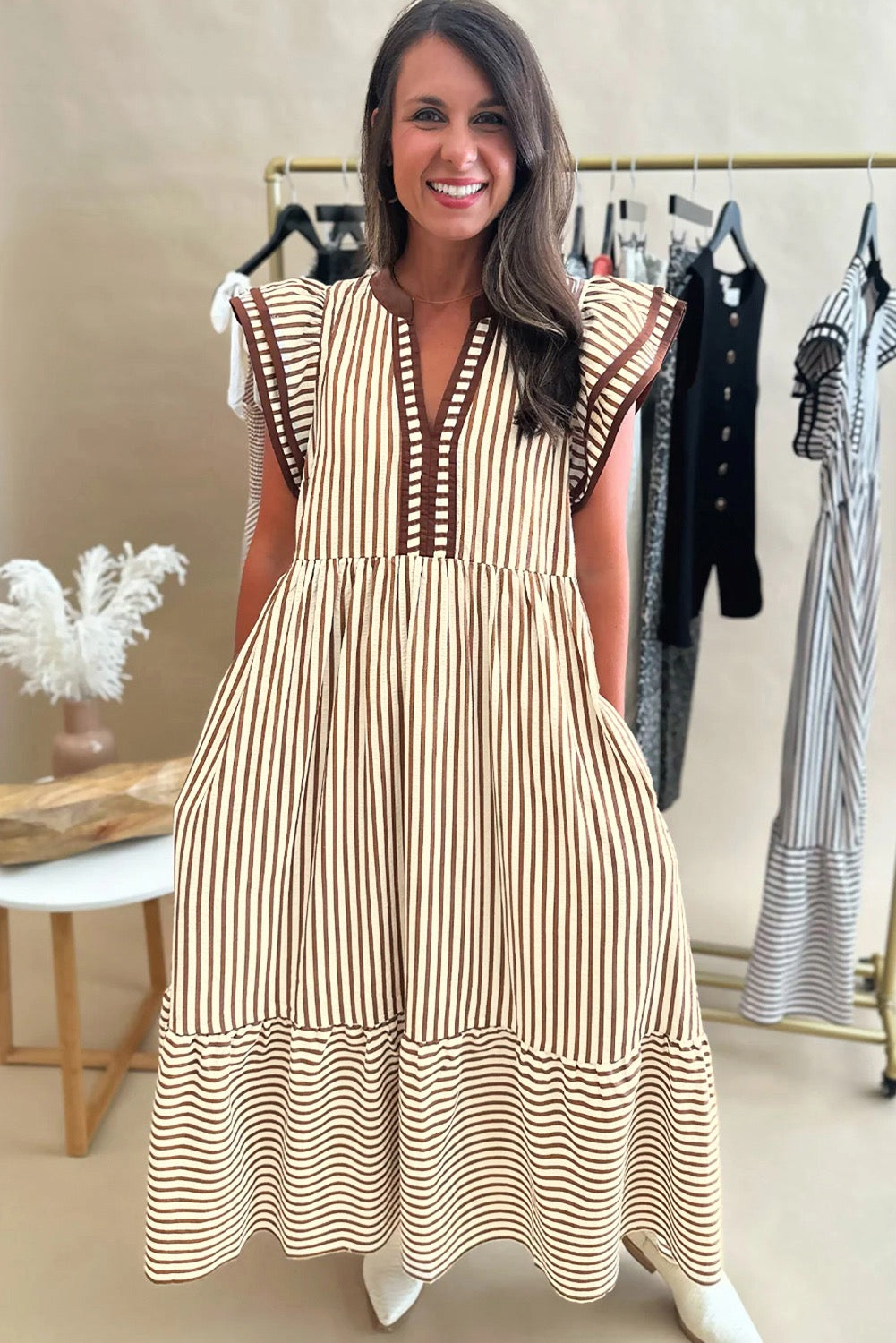 Double Ruffle Midi Dress