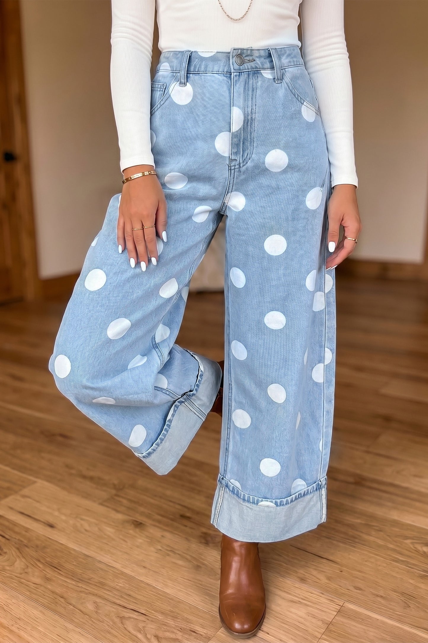 Sky blue ankle length jeans