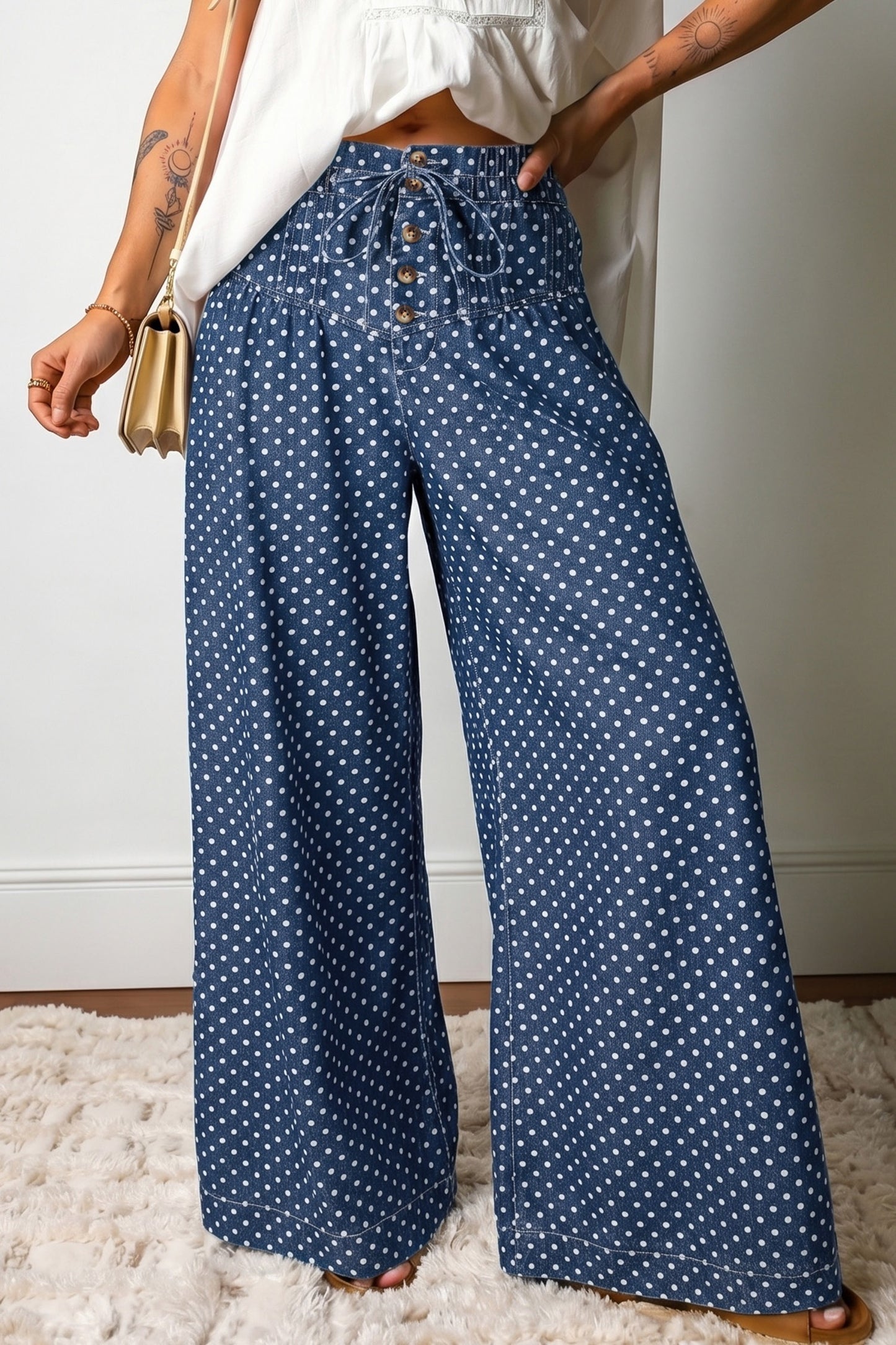 Sky Blue Polka Dot pants