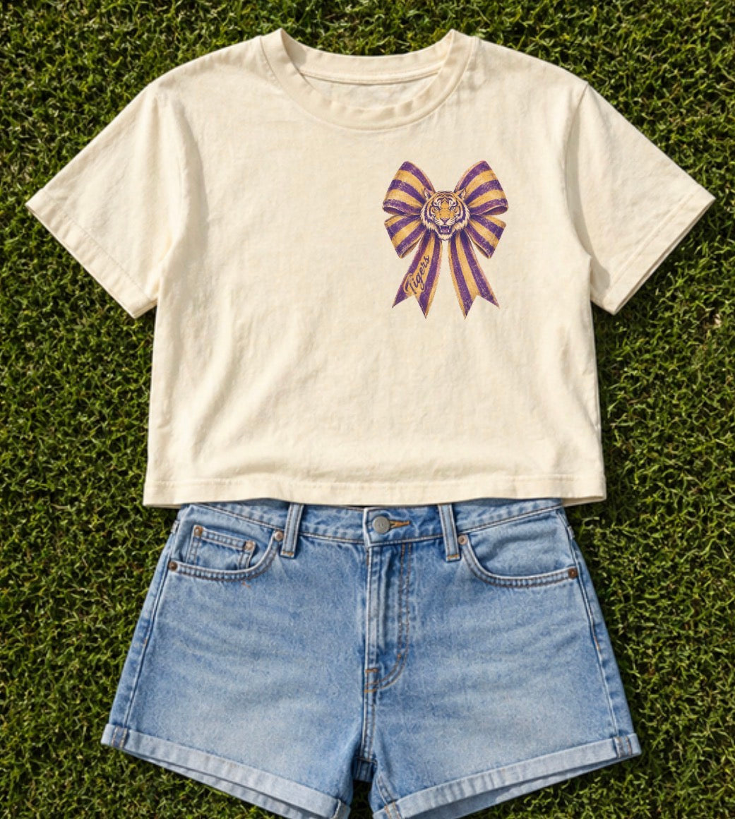Tiger Bow Boxy Crop