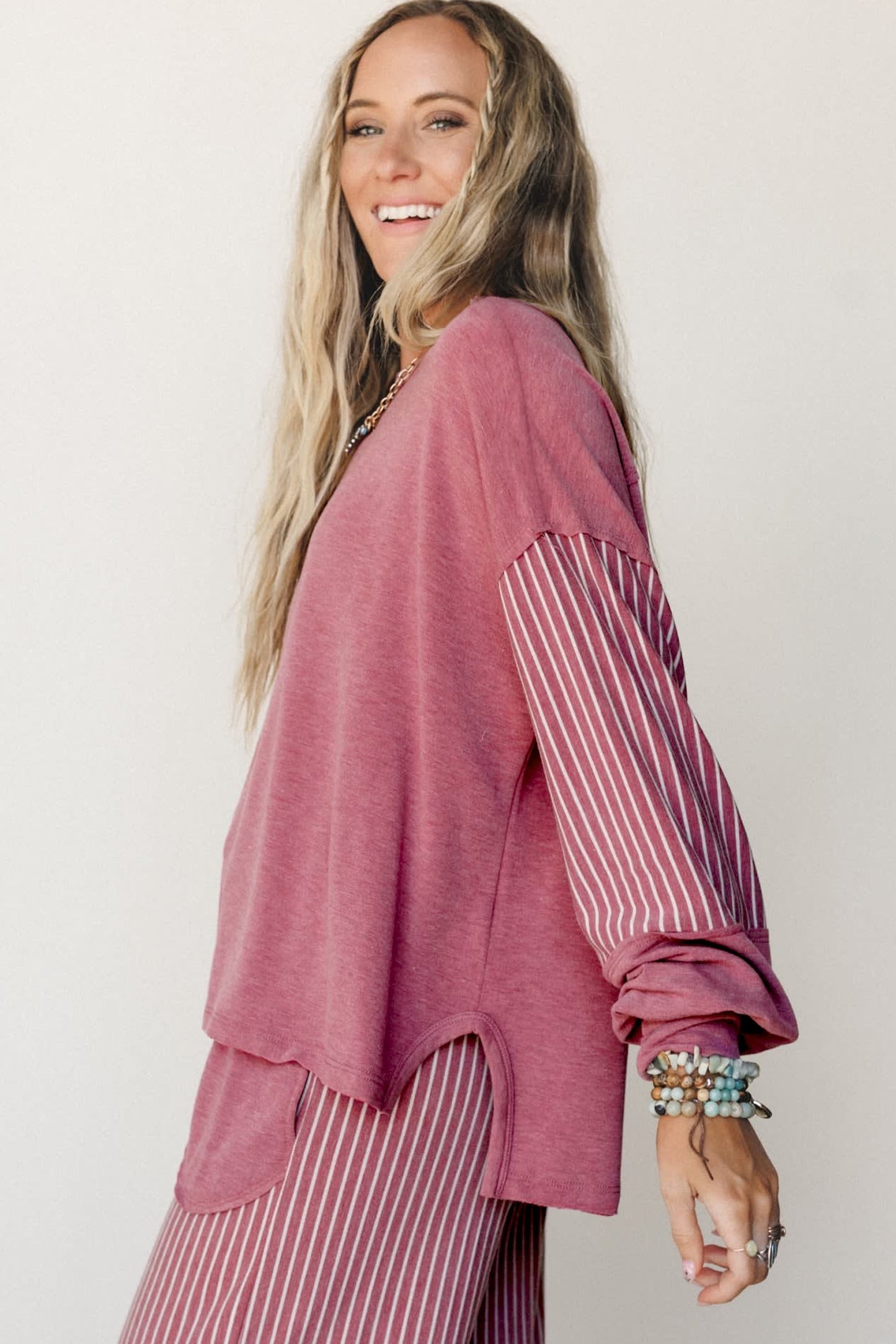 Raw Seam Long Sleeve Set
