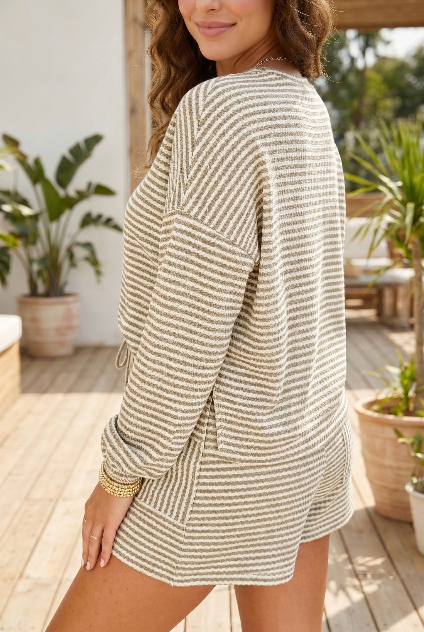 Brown Textured Set long sleeve