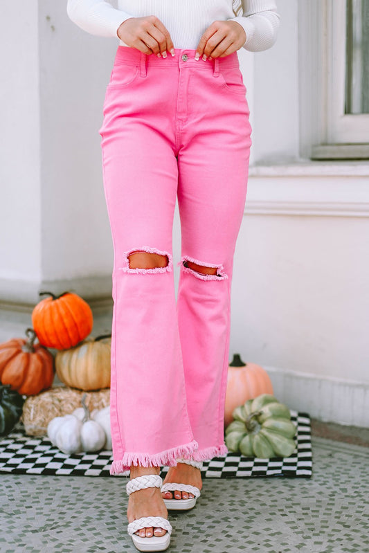 Pink High Waist Flare